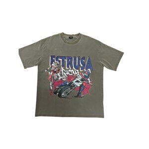 Etrusa Racing Graphic T Shirt Mens M Olive Moto Dirt Bike 100% Cotton